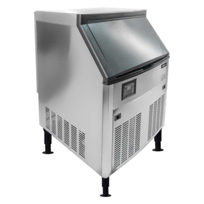 Omcan 47484 26-Inch 209 Lbs Air-Cooled Cube-Style Ice Maker commercial stainless steel cube ice machine with storage bin