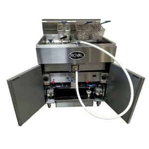 Royal RFT-75-3-EM 225 lb. Gas Fryer Battery with Filtration