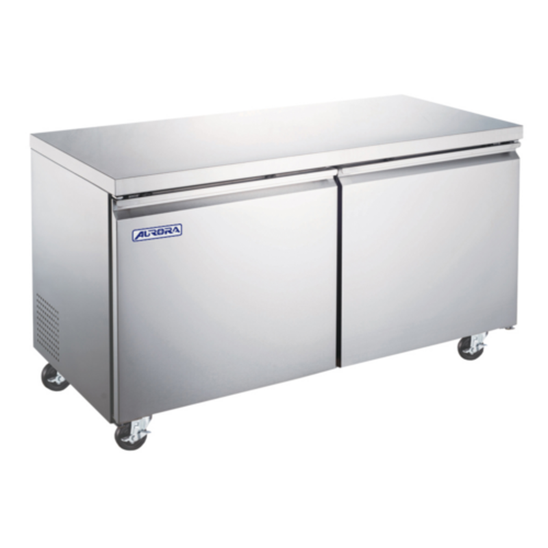 OMCAN 59093 Aurora 60.2 Inch Two-Door Undercounter Refrigerator For Commercial Kitchens