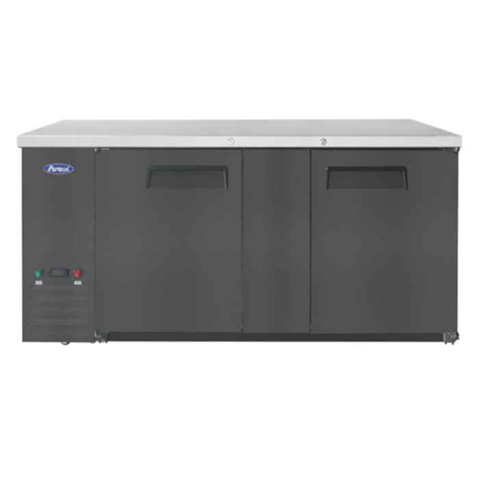Atosa SBB69GRAUS2 Refroidisseur arrière de bar à deux sections à portes pleines, profondeur réduite, 172 cm