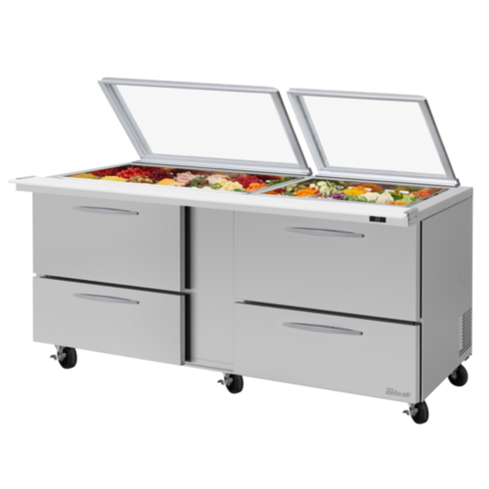 Turbo Air PST-72-30-D4-N-GL 72-5/8" Mega Top Sandwich Prep Table