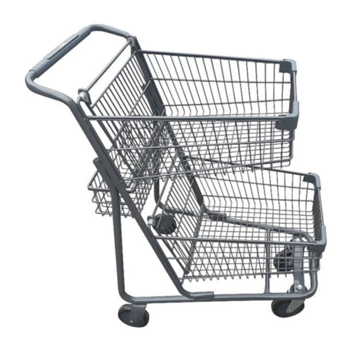 Omcan 44555 Double Basket Shopping Cart 70L Capacity