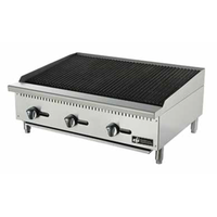 EFI Sales RCTRC-36P 36 Inch Gas Countertop Charbroiler With Three Knobs And Stainless Steel Design
