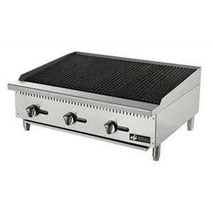 EFI Sales RCTRC-36P 36 Inch Gas Countertop Charbroiler With Three Knobs And Stainless Steel Design