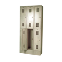 Casier ventilé Winholt WL-6 à 6 compartiments et double niveau, Acier beige