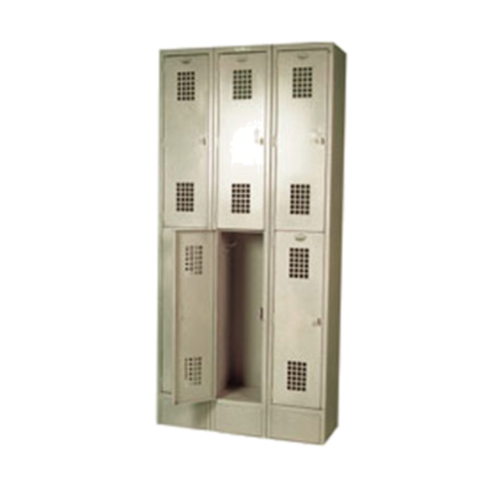 Casier ventilé Winholt WL-6 à 6 compartiments et double niveau, Acier beige