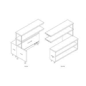 Randell RCL-86.5 86.5"W Modular Chef Service Counter Work Table
