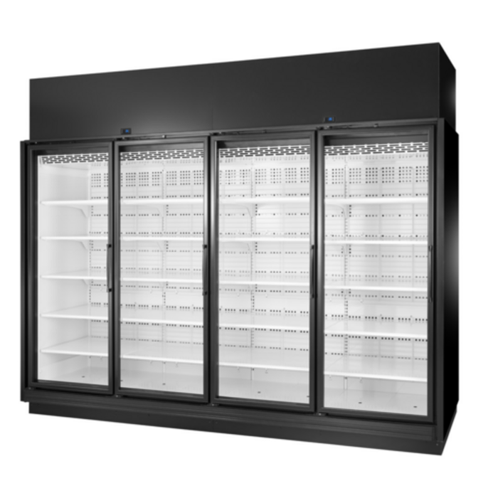 Congélateur de présentation à quatre portes vitrées True TRM4L de 325 cm