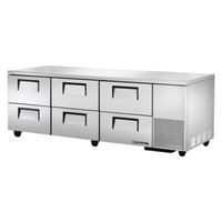 True TUC-93D-6-HC 93.25-Inch Deep Undercounter Refrigerator With Six Drawers