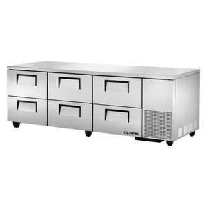 True TUC-93D-6-HC 93.25-Inch Deep Undercounter Refrigerator With Six Drawers