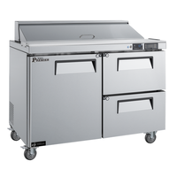 Refrigerated Sandwich Prep Table EFI Sales CSDW2-48VCP With Two Doors And Stainless Steel Finish