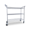 OMCAN 49142 600 lbs Capacity Chrome Plated Wire Shelving Cart 3-tier utility cart with double handles and caster wheels