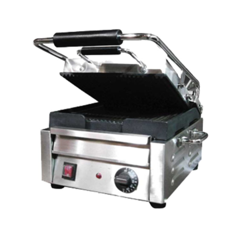 Commercial Electric Panini Grill With Grooved Surface For Perfectly Grilled Sandwiches