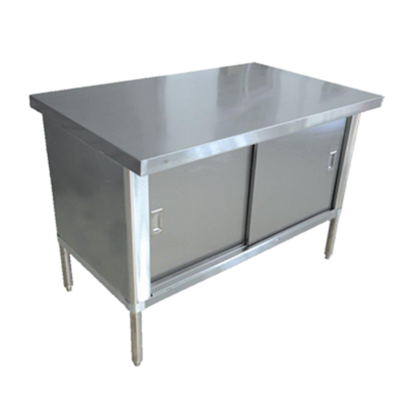 OMCAN 28640 60-Inch Stainless Steel Commercial Work Table With Storage Cabinets