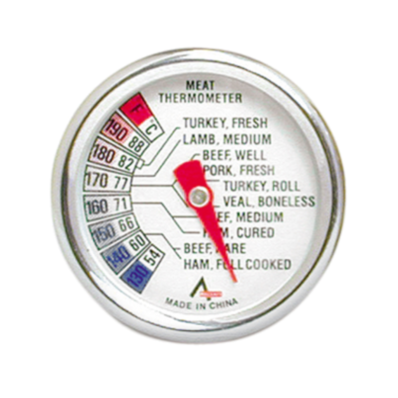 MT-2 Meat Thermometer 2" Dial, stainless steel leave-in meat thermometer with easy-read dial for leave-in oven or grill monitoring