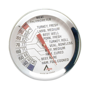 MT-3 stainless steel meat thermometer 3 inch dial with easy-read roasting temperature guide for turkey, beef, pork, lamb, ham
