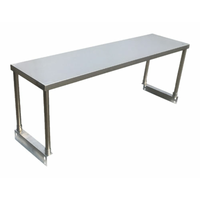 Étiquette alternative : Omcan 47018, tablette de 44" pour table à vapeur à 3 plateaux, tablette en acier inoxydable montée au-dessus de la tablette, tablette de rangement au-dessus pour table à vapeur