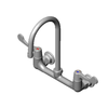 Wall Mount Mixing Faucet With Gooseneck, Durable Commercial Kitchen Faucet With Adjustable Center