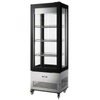 Omcan 44473 26 Inch Four-Sided Glass Refrigerated Display Case With Shelves And 360° Visibility