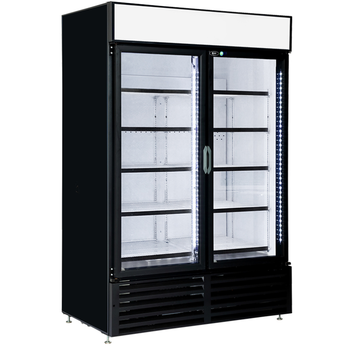 QBD CD47-HC/RX 54-Inch Black Pharmacy Glass Door Cooler Refrigerator