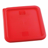Omcan 80223 Red Polyethylene Lid For 6 / 8 Qt Polycarbonate Square Storage Containers, Polycarbonate Food Pan Lid
