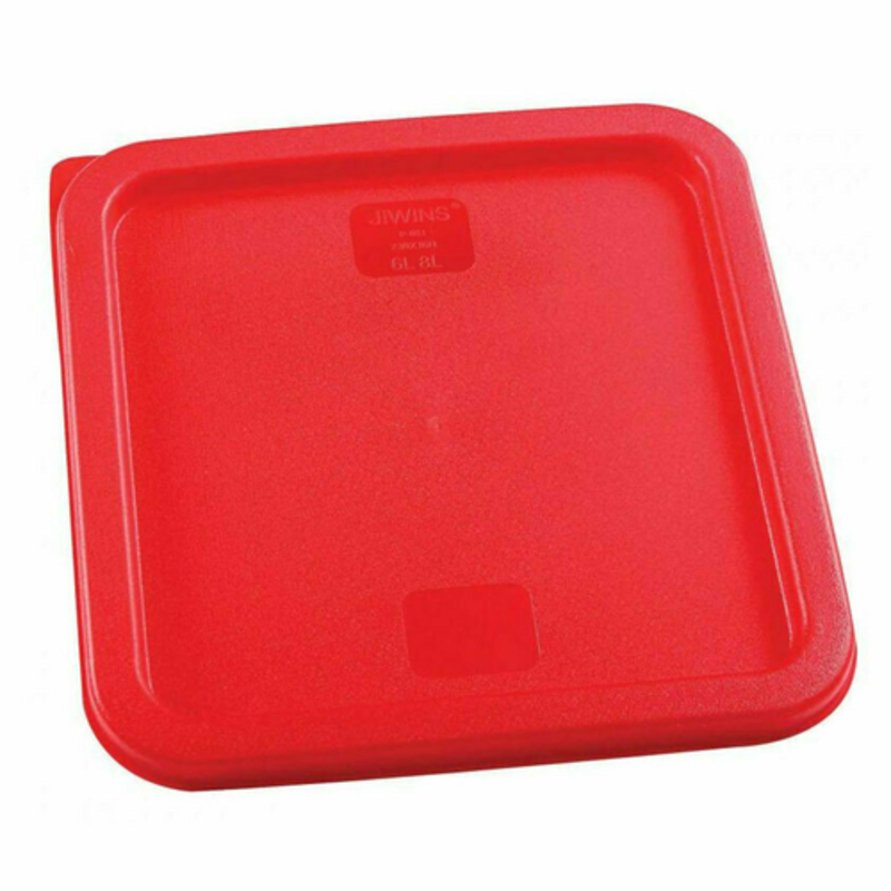 Omcan 80223 Red Polyethylene Lid For 6 / 8 Qt Polycarbonate Square Storage Containers, Polycarbonate Food Pan Lid