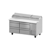 Fagor FPT-67-D4 Refrigerated Pizza Prep Table Designed For Efficient Food Preparation In Commercial Kitchens