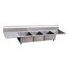 Commercial Three Compartment Pot Sink Designed For Efficient Wash, Rinse, And Sanitize Workflows In Foodservice Environments.