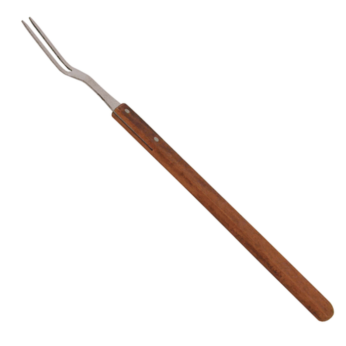 Omcan 80496 21" Stainless Steel Cook's Pot Fork Wooden Handle