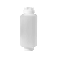 Omcan 81164 16 oz Clear Plastic Squeeze Bottle for Condiments & Sauces, clear condiment dispenser bottle with cap