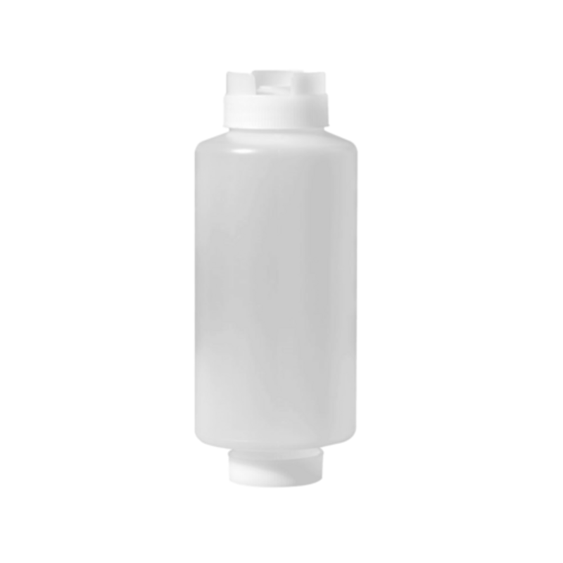 Omcan 81164 16 oz Clear Plastic Squeeze Bottle for Condiments & Sauces, clear condiment dispenser bottle with cap
