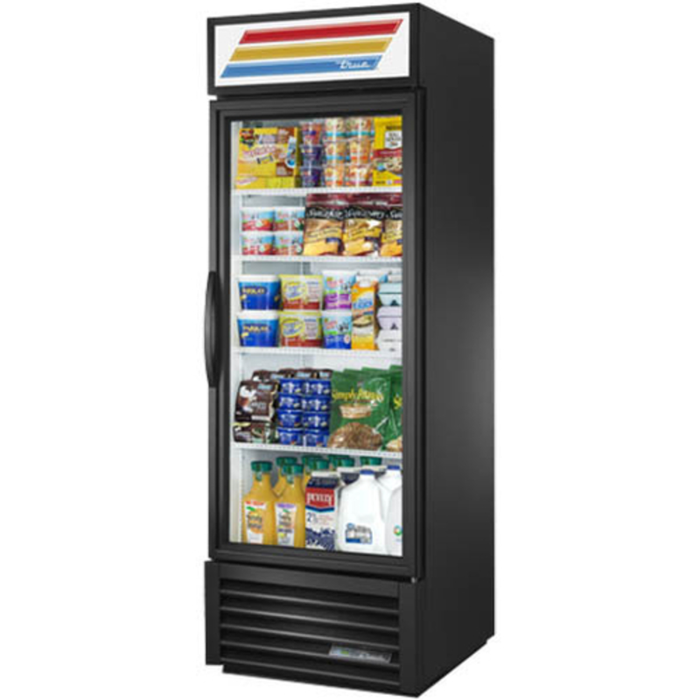 Réfrigérateur de commerce à porte vitrée simple pivotante de 27 pouces True Manufacturing