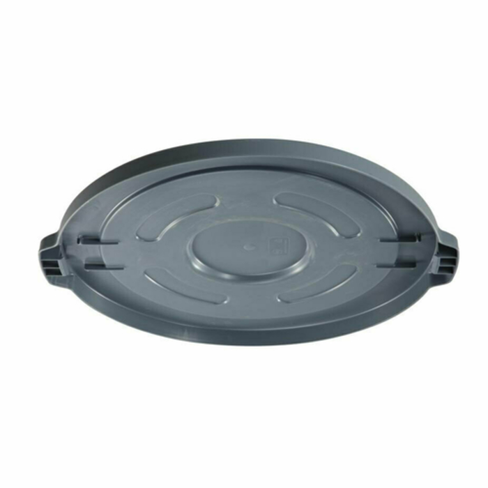 Alt Tag: Omcan 80587 Polypropylene Gray Lid for Heavy-duty Trash Can for Item 80586 tray top plastic waste receptacle lid