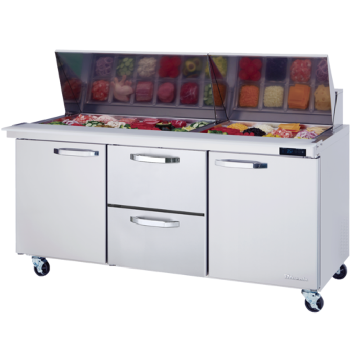 Table de préparation à sandwich/salade Blueair BLMT72-D2M-HC 72" Mega Top