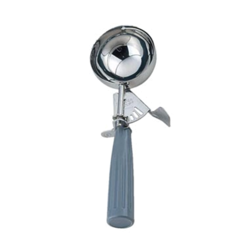 Étiquette alternative : Omcan 34841 Disher 3,25 oz. Prise de contrôle des portions en acier inoxydable avec poignée à presser pour des portions régulières