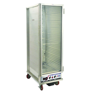 Armoire à fermentation chauffante non isolée Omcan 31834 35 casseroles mobiles en acier inoxydable avec porte en verre