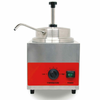 Alt Tag: OMCAN 44311 Countertop 3.5 QT Food Topping Warmer with Pump stainless steel dispenser with temperature dial and power switch