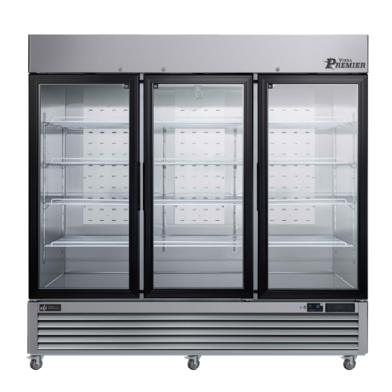Versa Premier C3-82GDSVCP Three Door Glass Refrigerator With Spacious Display For Commercial Use