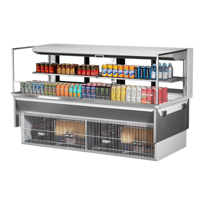 Turbo Air TOM-72L-UFD-W(B)-2SI-N 71.88"W Refrigerated Drop-In Display Case