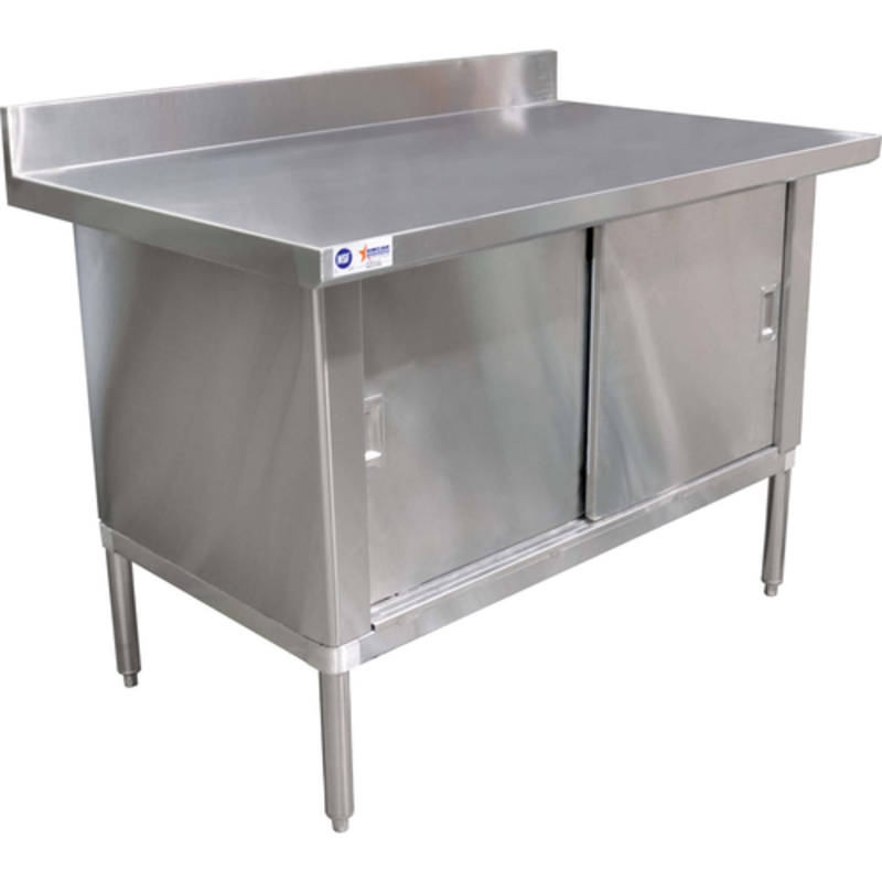 Omcan 24405 72-inch Stainless Steel Work Table With Cabinet Featuring Durable Construction And Spacious Surface