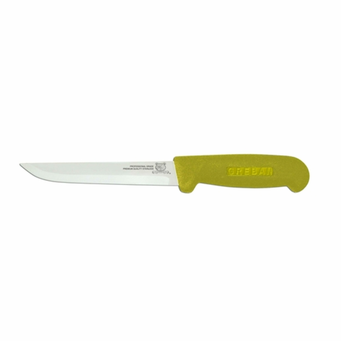 Omcan 11700 6-Inch Straight Blade Boning Knife Yellow Handle