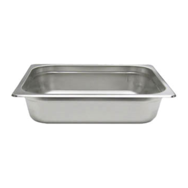 Half Size Steam Table Pan Made Of Stainless Steel, Ideal For Food Service Environments And Buffet Lines.