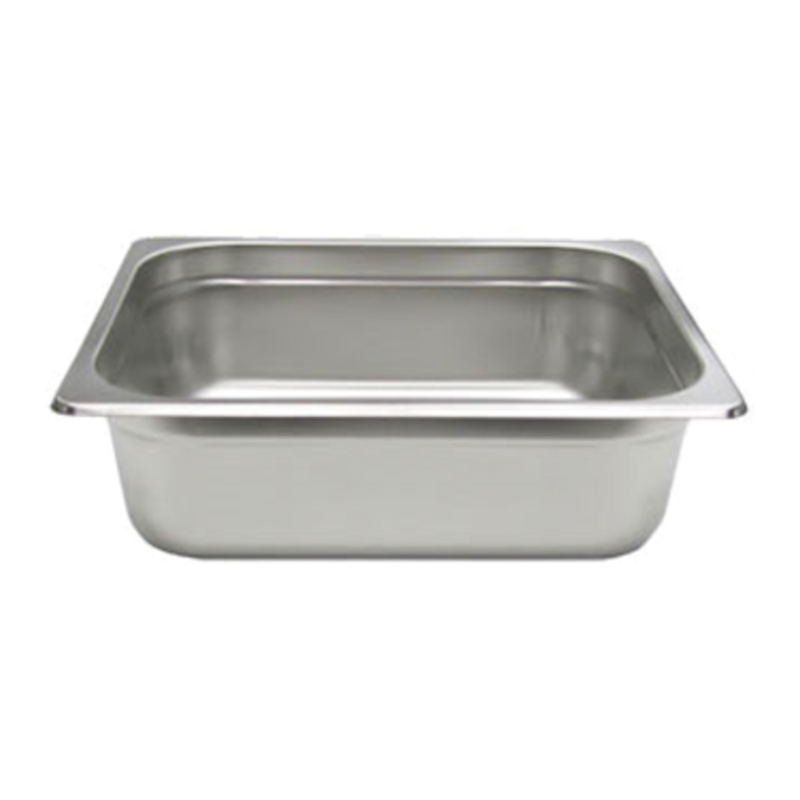 Half Size Stainless Steel Steam Table Pan 10-3/8"L x 12-3/4"W 4 Inch Deep Ideal For Busy Foodservice Environments