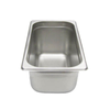 1/3 size stainless steel steam table pan with a polished finish for foodservice efficiency.