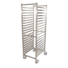 Stainless Steel Pan Rack With 20 Pan Capacity For Efficient Kitchen Storage And Transportation