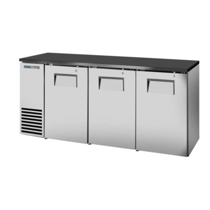 Réfrigérateur de bar arrière True TBB24 Series de 72 pouces à trois portes pleines
