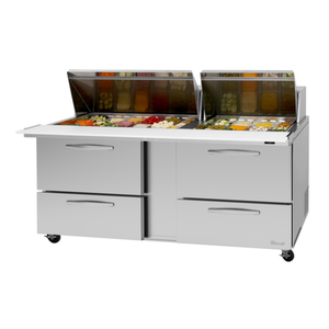 Turbo Air PST-72-30-D4-N-SL 72-5/8"W Mega Top Prep Table