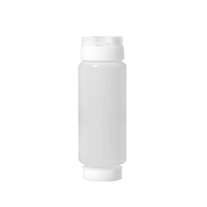 Bouteille compressible multi-usage blanche Omcan 81160 de 473 ml pour condiments et sauces