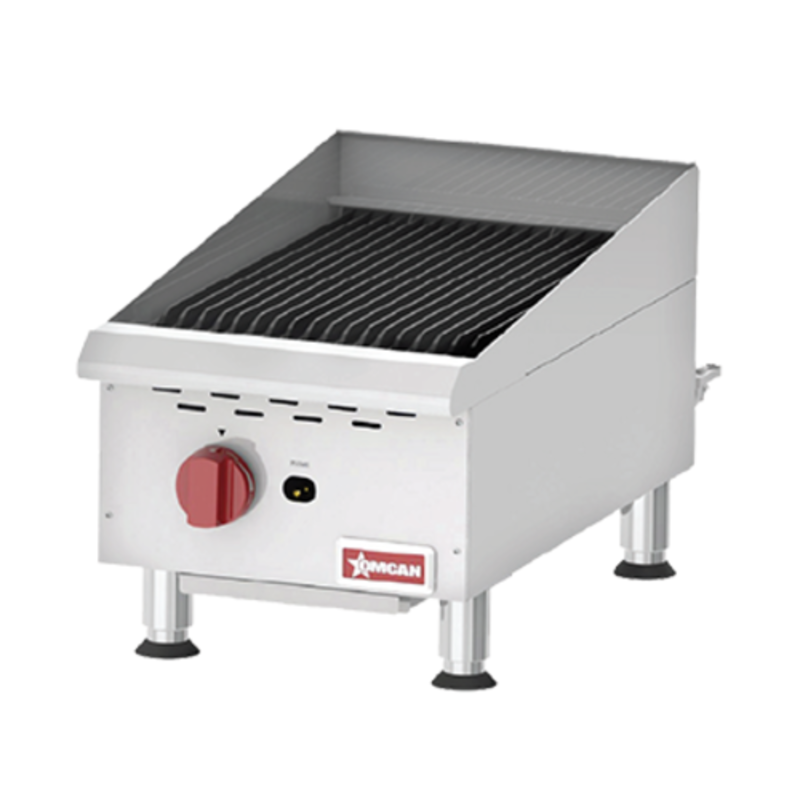 15-Inch Countertop Gas Charbroiler With Adjustable Flame And Stainless Steel Construction