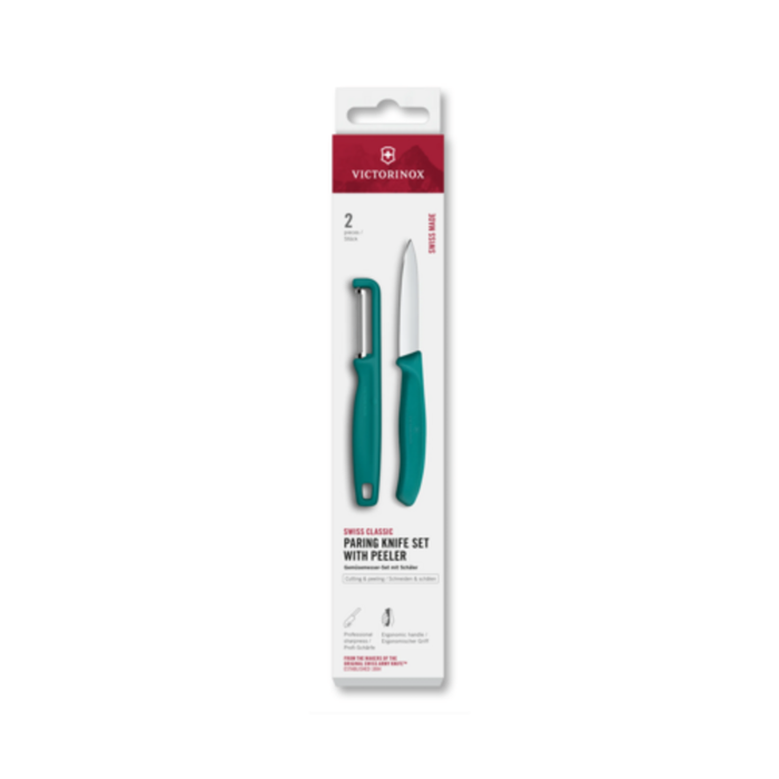 Victorinox 6.7114.21C1 2-Piece Serrated Peeler & 3-1/4" Paring Knife Set